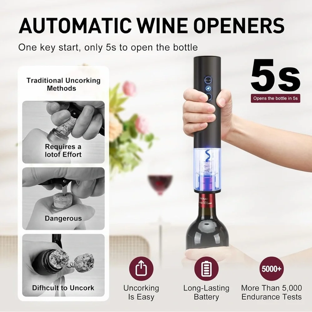 Electric Wine Opener Set with Accessories - Picture 4 of 8